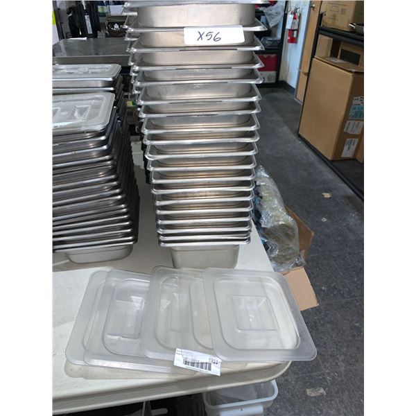 Lot of 56 Commercial Stainless Deep Steel Inserts