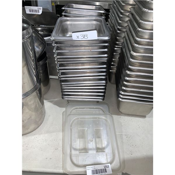 Lot of 38 Commercial Stainless Steel Shallow Inserts