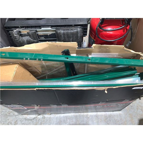 Backyard Metal & Corrugated Plastic Greenhouse Structure