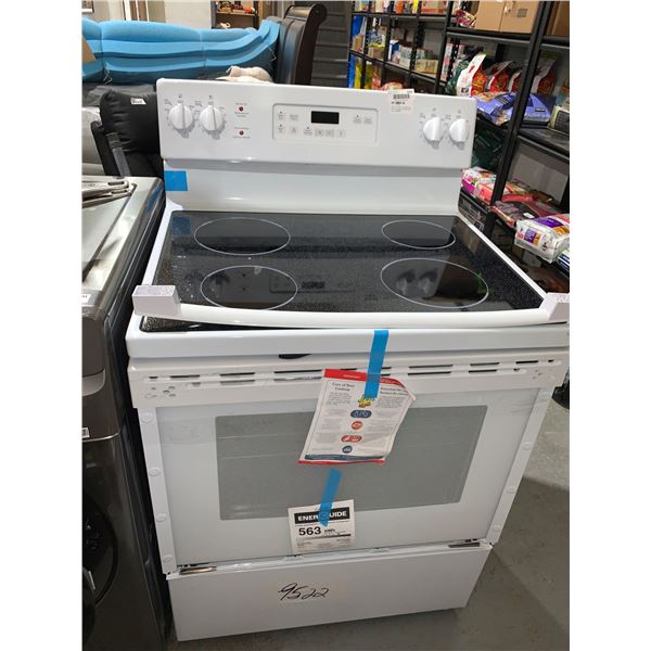GS 30" White Free Standing Electric range with Self Clean-FREIGHT DAMAGED AS SHOWN