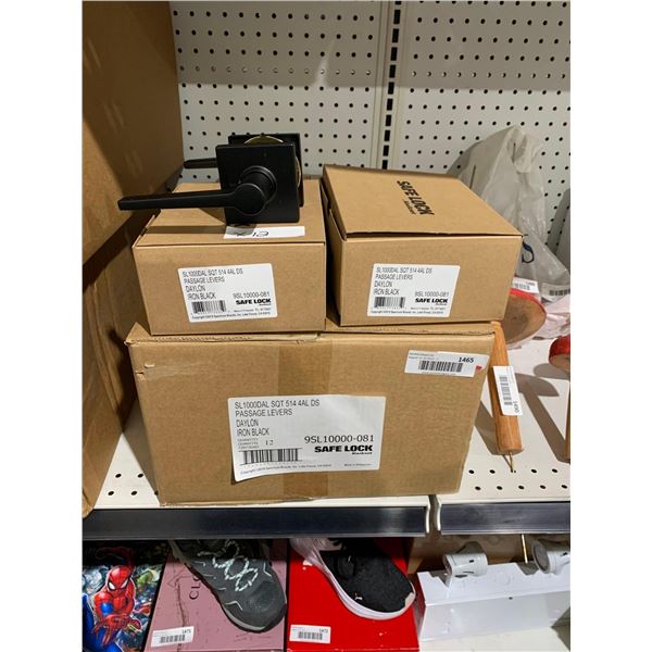 Lot of 12 Weiser Passage Lever Door Handles - Daylon Iron Black