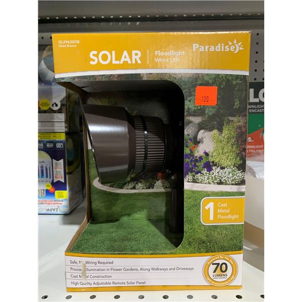 Paradise Solar Floodlight White LED Oiled Bronze