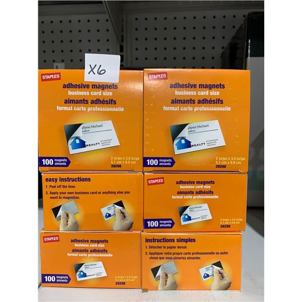 Lot of 6 x 100 Magnetic Business card Stickers