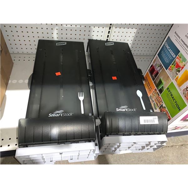 Lot of 2 Commercial Utensil Dispenser