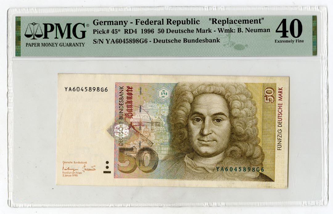 Deutsche Bundesbank, 1996, Replacement Banknote - Archives ...