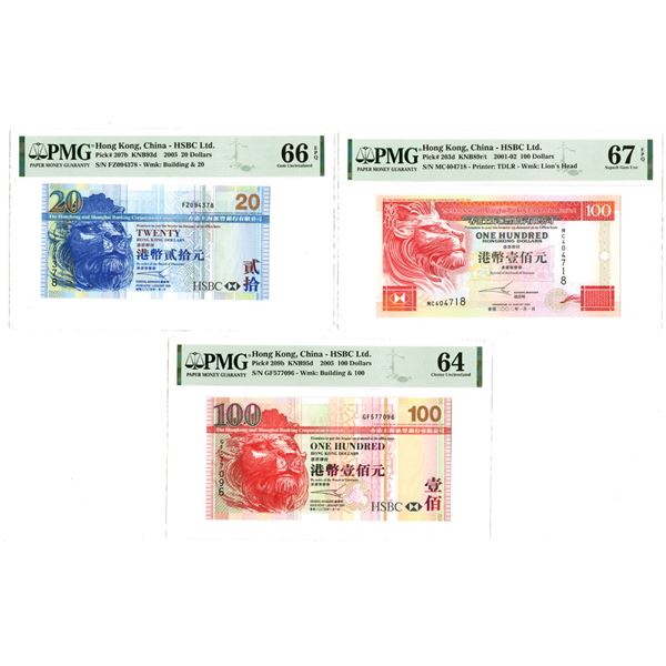 HSBC Ltd., 2001-05, Issued Banknote Trio.