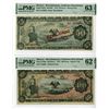 Image 1 : Gobierno Provisional de Mexico, 1914 Issued Banknote Pair Including a "Top Pop" Example.