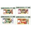 Image 1 : Central Bank of Seychelles. ND (1989). Group of 4 Specimen Banknotes