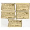 Image 1 : Connecticut Comptroller's Office, 1790 I/C Payment Group of 5 Shilling Warrants.