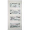 Image 1 : ABN Commemoratives, Obsolete Banknote Reprints, ca.1990s Uncut Sheet of 4 Different Proof Banknotes.