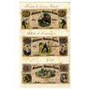 Image 1 : Petersburgh, Indiana, Farmer's and Drovers' Bank, 1858, Issued& Colorized Obsolete Banknote Trio.