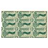 Image 1 : Five Cent Money Orders, Uncut Sheet of 9 Notes, ND (1900-30s)