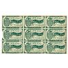 Image 1 : Five Cent Money Orders, Uncut Sheet of 9 Notes, ND (1900-30s)