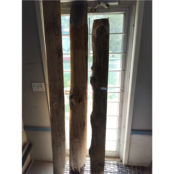 3 Unvarnished Decorative Wood Pieces  Tallest is 90 Inches