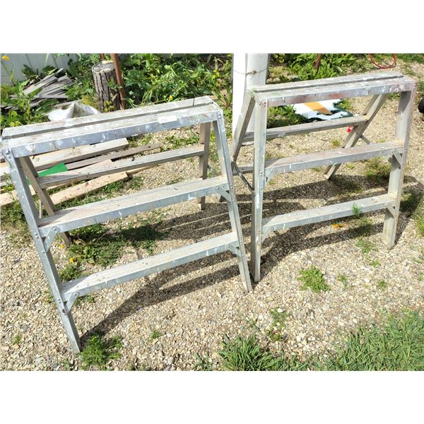 Pair of Aluminum Folding Sawhorses