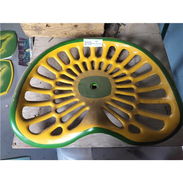 John Deere Coloured Metal Tractor Seat