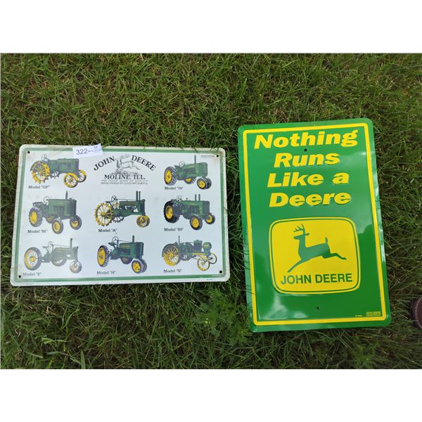 2 John Deere Metal Shop Signs