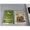 Image 1 : 2 John Deere Metal Shop Signs  Taller one is 18 1/2 High x 11 1/2 Wide