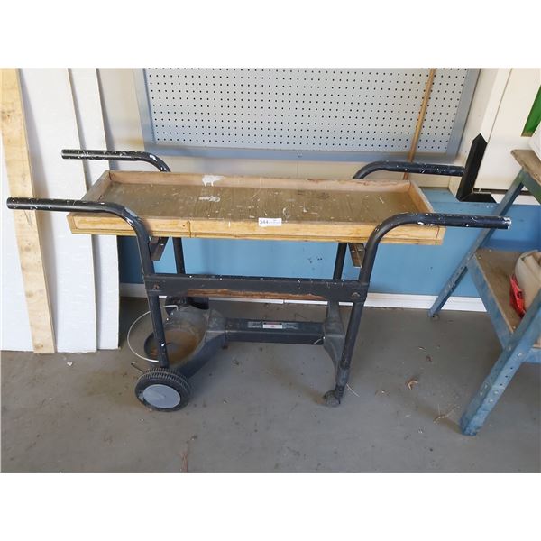 Home Designed Shop Table on Wheels  54 1/2 Wide x 16 deep x 33 1/2 High