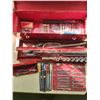 Image 3 : Red Metal Toolbox with Contents
