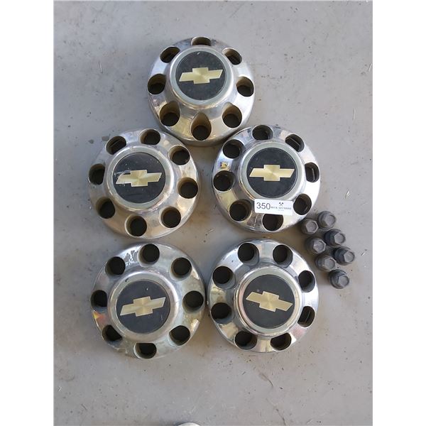 5 Chevrolet Hubcaps  8 1/4 in Diameter