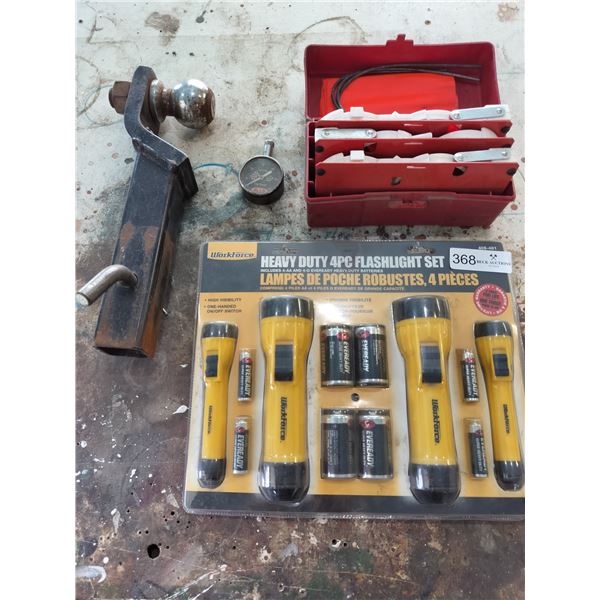 Flashlight Set, Emergency Roadside Flair Kit, & Reese 6,000 lb Trailer Hitch