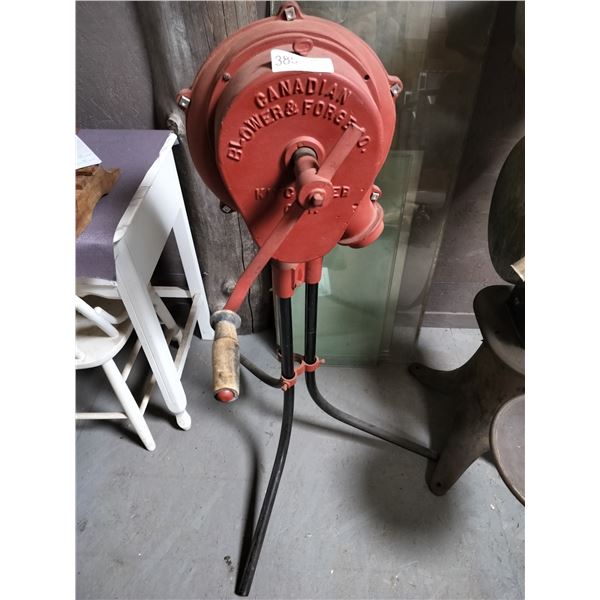 Antique Canadian Blower & Forge Company Hand Crank Fan 44 High