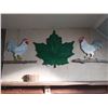 Image 1 : Assorted Wall Decor, Maple Leafs & Chickens  Maple Leaf is 33 Wide x 33 High