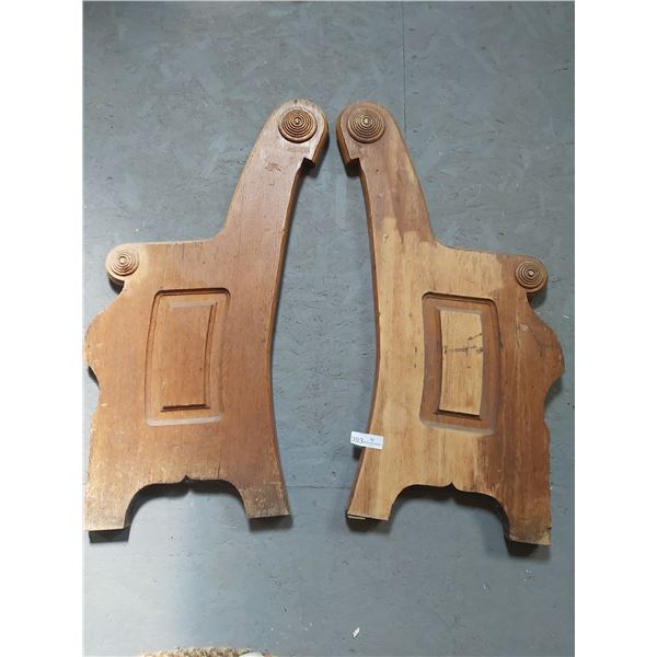 2 Vintage Pew Ends  15 1/2 Wide x 36 1/2 High