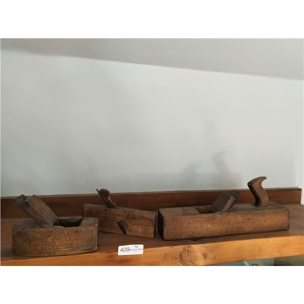 3 Vintage Wooden Planers