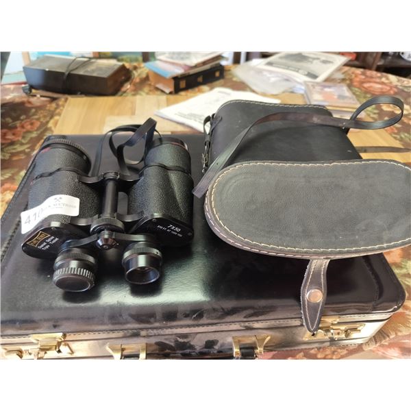 Carl Gener Binoculars 7 x 50b (Missing Lense Cover) & Case