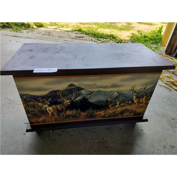 Decorative Wooden Chest  13 1/2 High x 22 Wide x 10 Deep