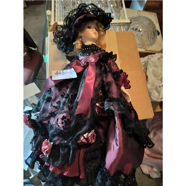 Black & Red Dress Porcelain Doll