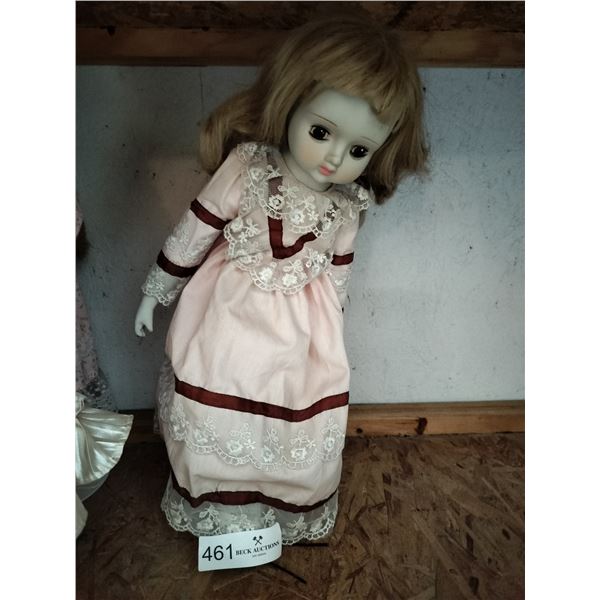 Girl in Pink Dress Porcelain Doll