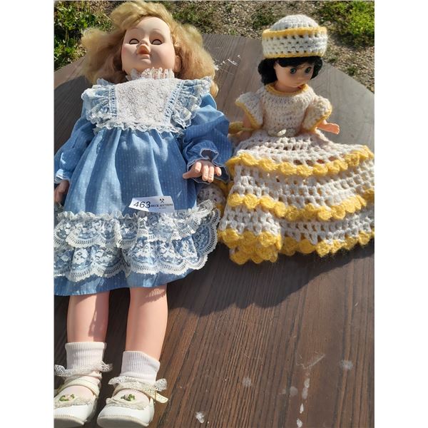 2 Vintage Dolls.  Larger One Looks Like She is Walking When you hold Her Hand and Walk Beside