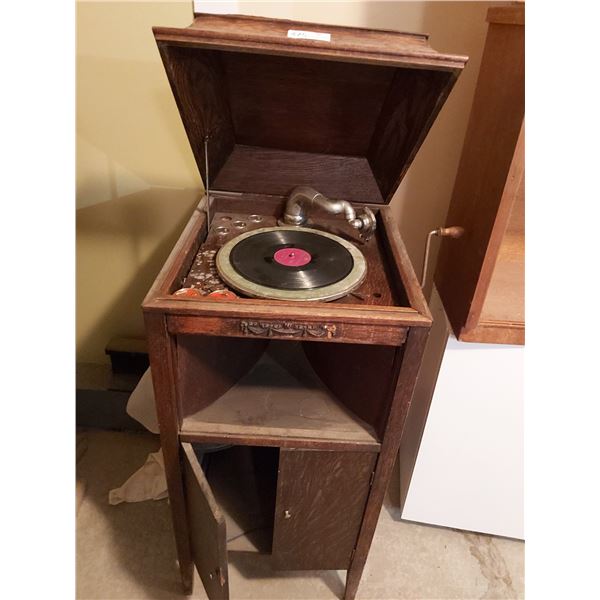 Antique Gramaphone with Spare Needles (Not Working) 19 Wide x 20 Deep x 44 High