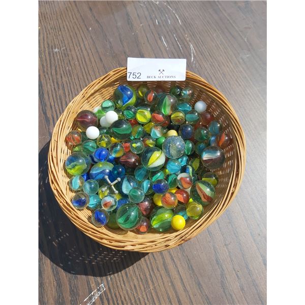 Basket of Vintage Marbles
