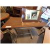 Image 3 : Vintage School Desk, Office Chair, 2 Folding Chairs & Vanity Desk on Wheels