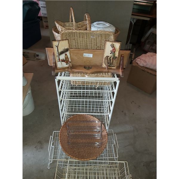 Assortment of Storage Racks, Cannisters, Spice Holder & More