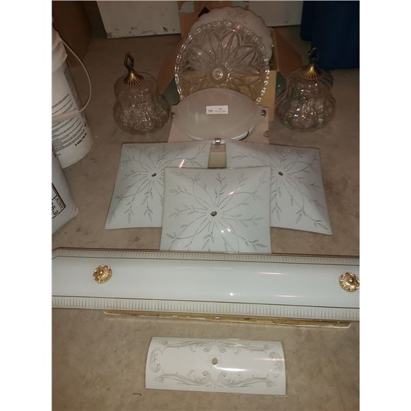 Collection of Vintage Glass Light Covers & Shades