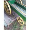 Image 6 : John Deere Coloured Wooden Wagon with Iron Wheels  36 Wide x 105 Long x 32 1/2 High