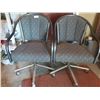 Image 1 : 6 Upholstered & Metal Armchairs on Wheels 22 Wide x 25 Deep x 33 High