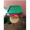 Image 5 : Seed/Fertalizer Spreaders, Assorted Buckets & Planters, Large Metal Container with Bird Seed