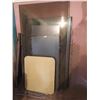 Image 1 : Vintage Table, Assorted Glass Pieces including 4 Panels Safety Glass with Metal Screen Embedded