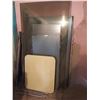 Image 2 : Vintage Table, Assorted Glass Pieces including 4 Panels Safety Glass with Metal Screen Embedded