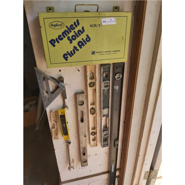 Assortment of Various Levels & First Aid Kit & More