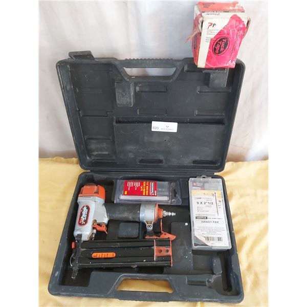 Pneumatic Paslode Liteline Brad Nailer Model F18-200 & Box of Nails