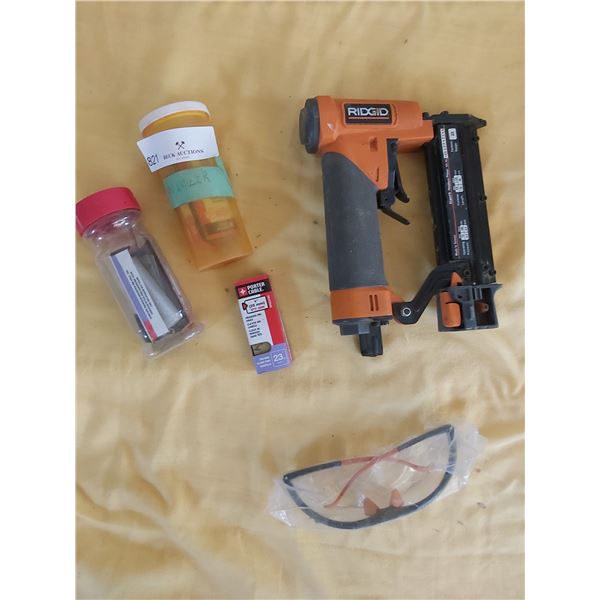 Ridgid Headless Pinner Model # R138HPA, Safety Goggles & Nails