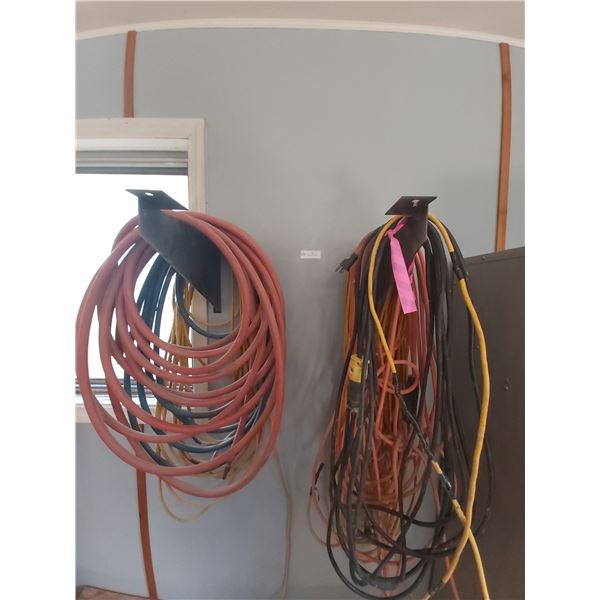 Assortment of Extension Cords and Air Hose