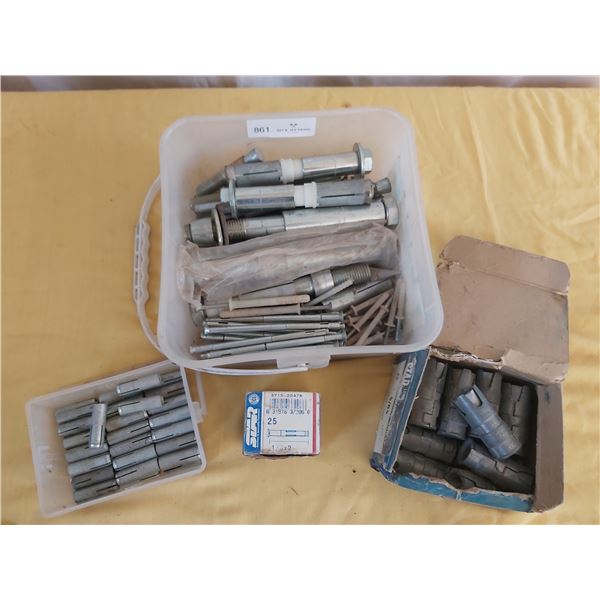 Collection of Sleeve Anchors, Fasteners, Deck Screws & More